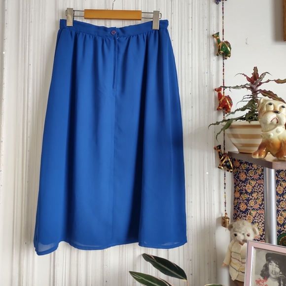 Vintage 80's Blue Skirt - Picture 3 of 7